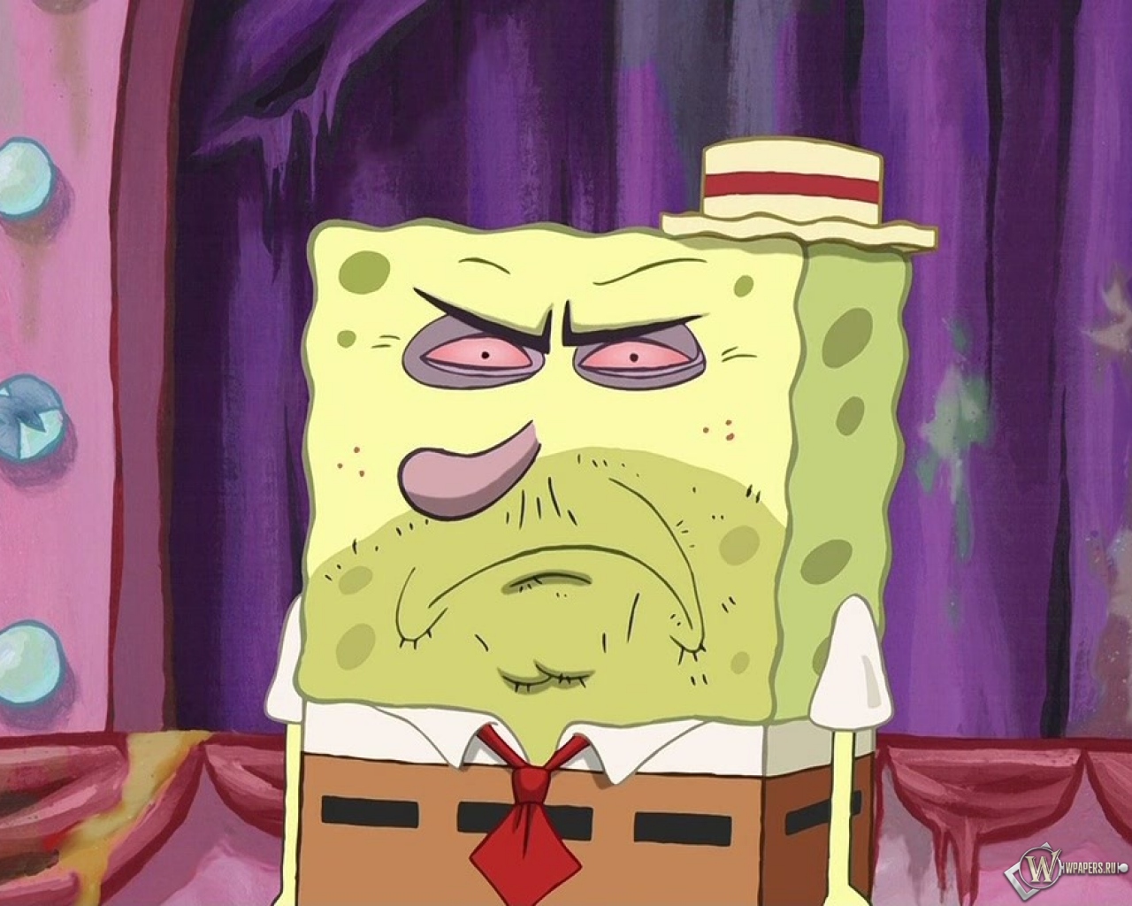 Spongebob under hairy fucks face