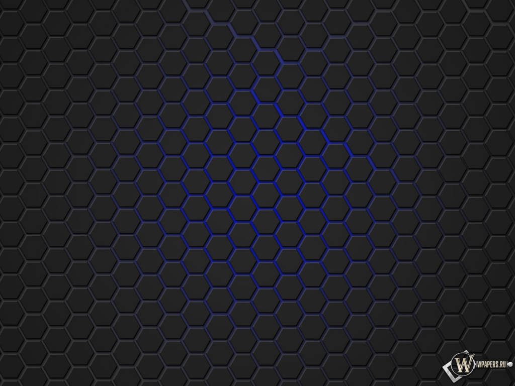 Синяя гексагональная решётка 1024x768