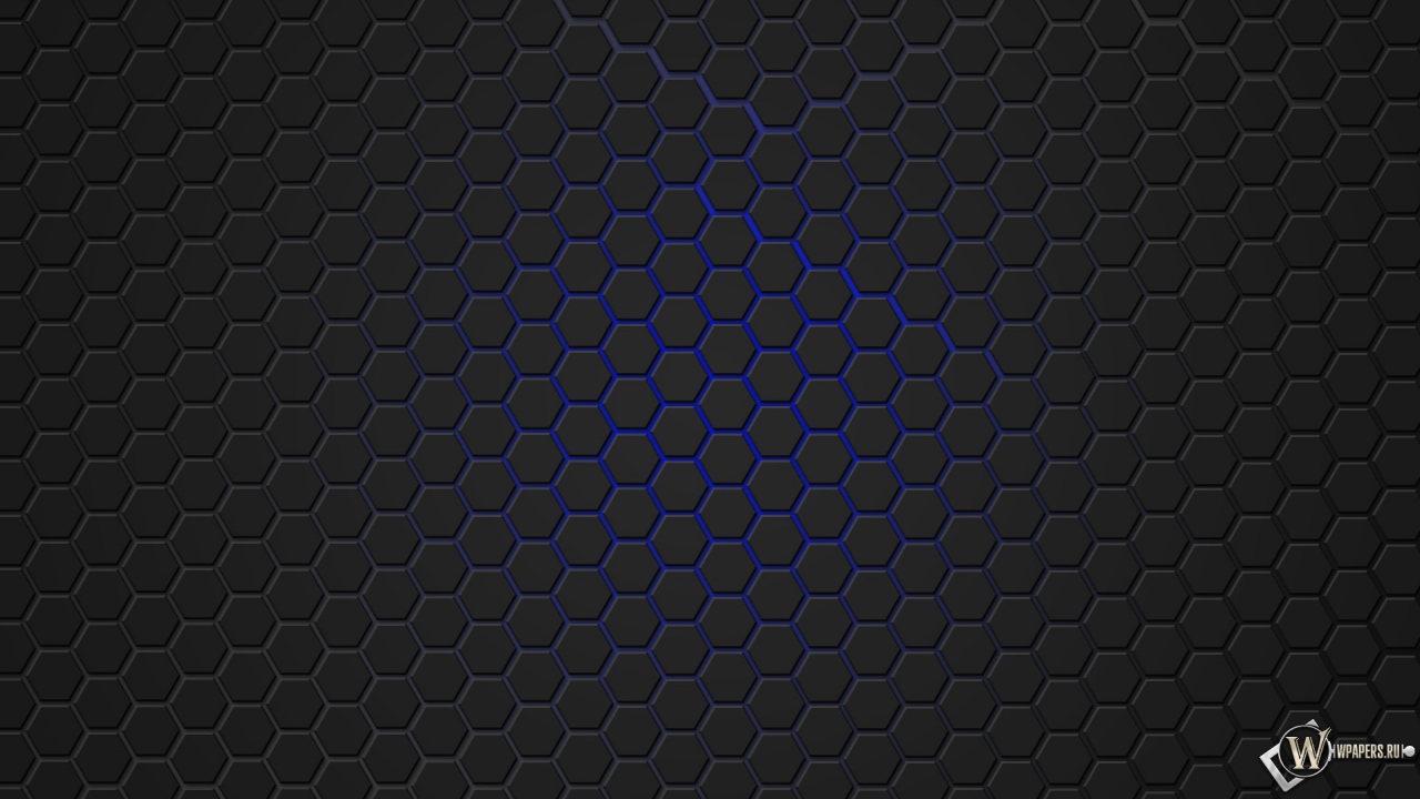 Синяя гексагональная решётка 1280x720