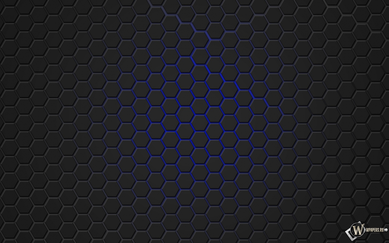 Синяя гексагональная решётка 1280x800