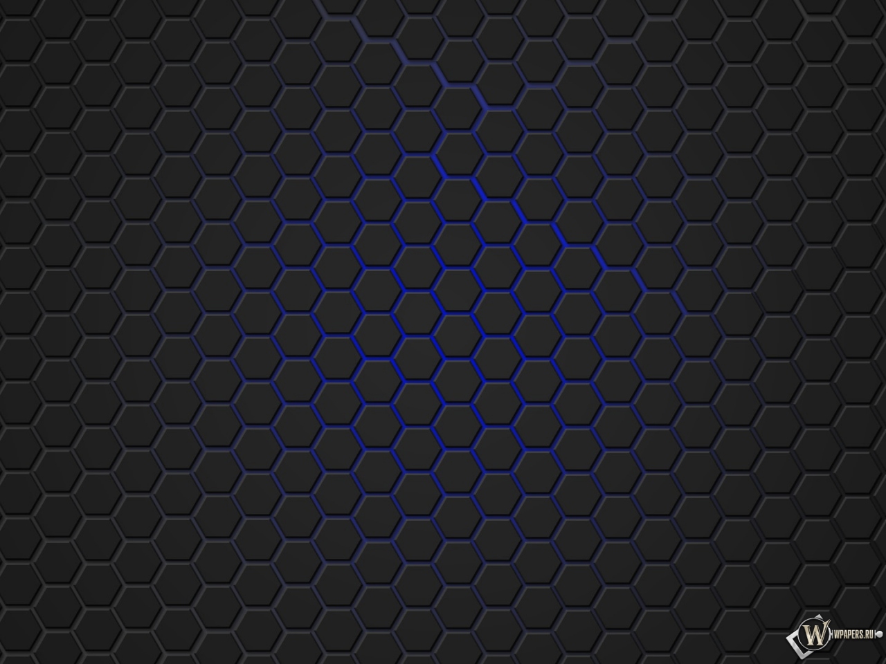 Синяя гексагональная решётка 1280x960