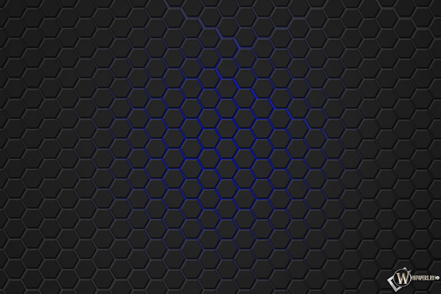 Синяя гексагональная решётка 1500x1000