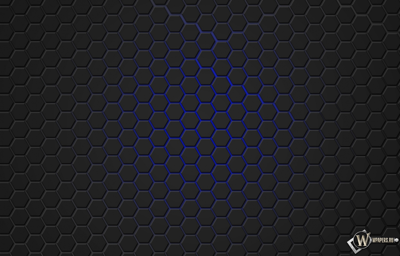 Синяя гексагональная решётка 1600x1024