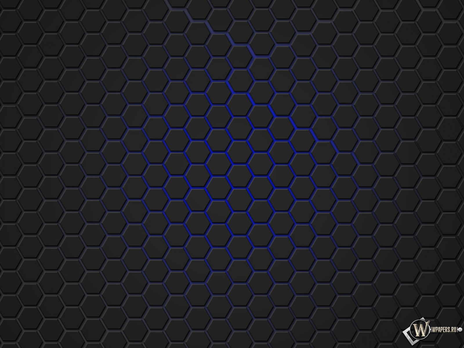 Синяя гексагональная решётка 1600x1200