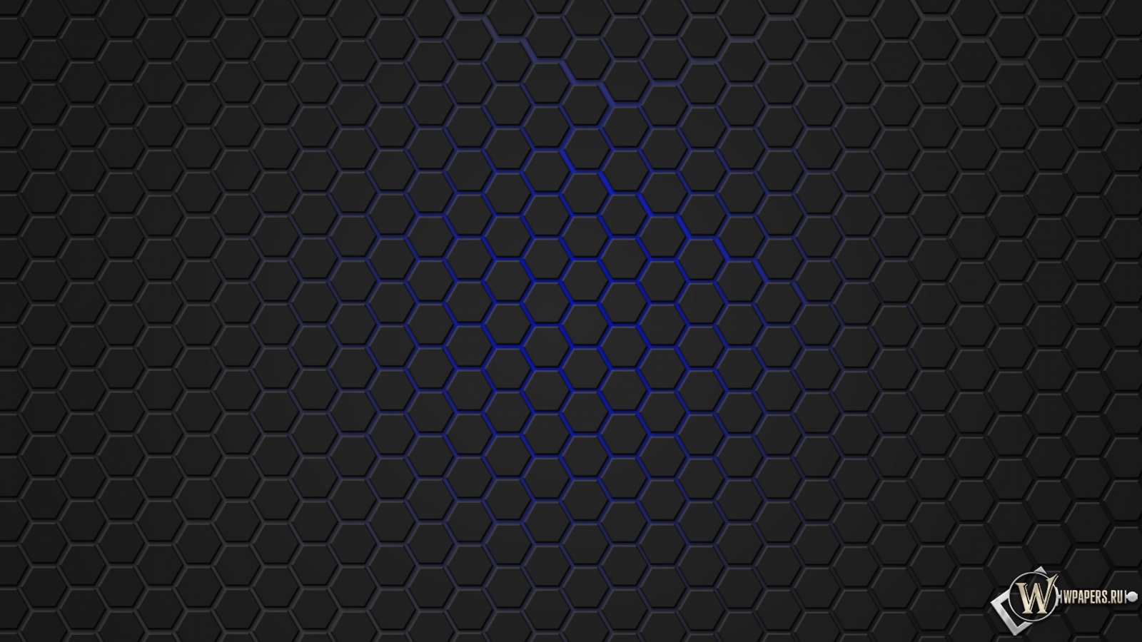 Синяя гексагональная решётка 1600x900