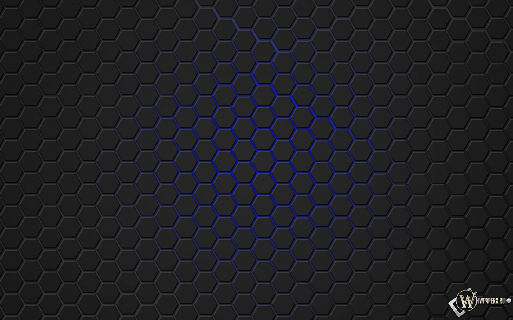 Синяя гексагональная решётка 1680x1050