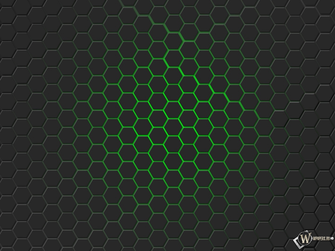 Зелёная гексагональная решётка 1152x864