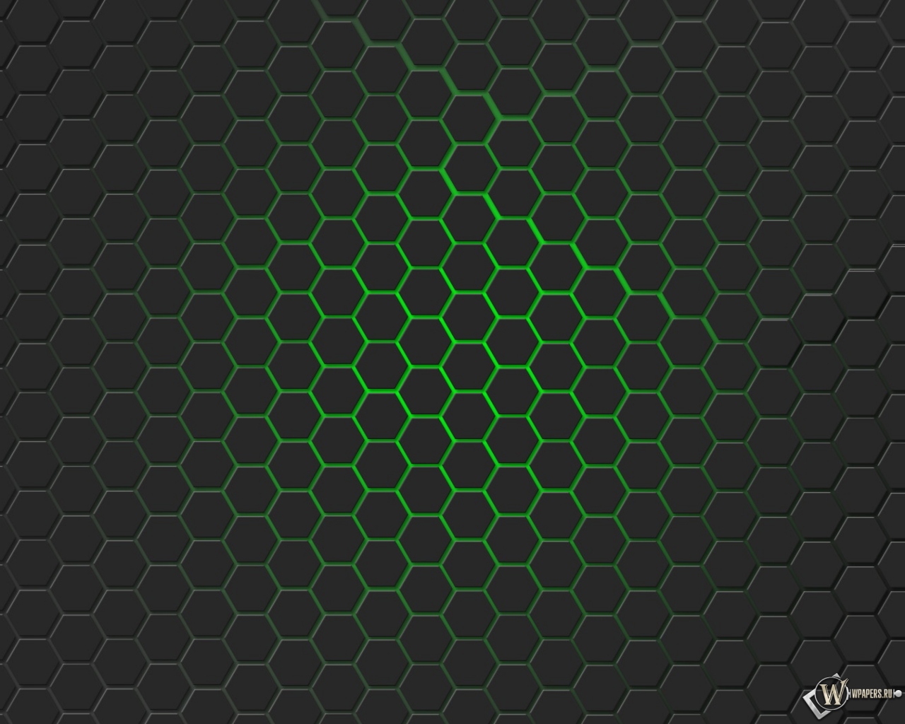 Зелёная гексагональная решётка 1280x1024