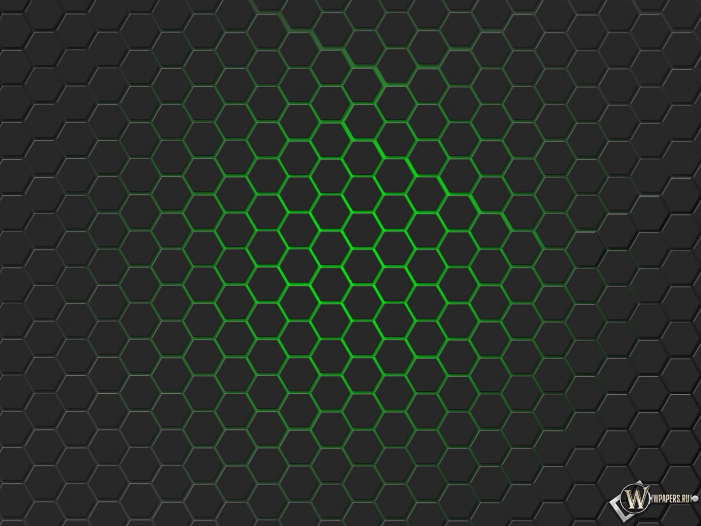 Зелёная гексагональная решётка 1400x1050