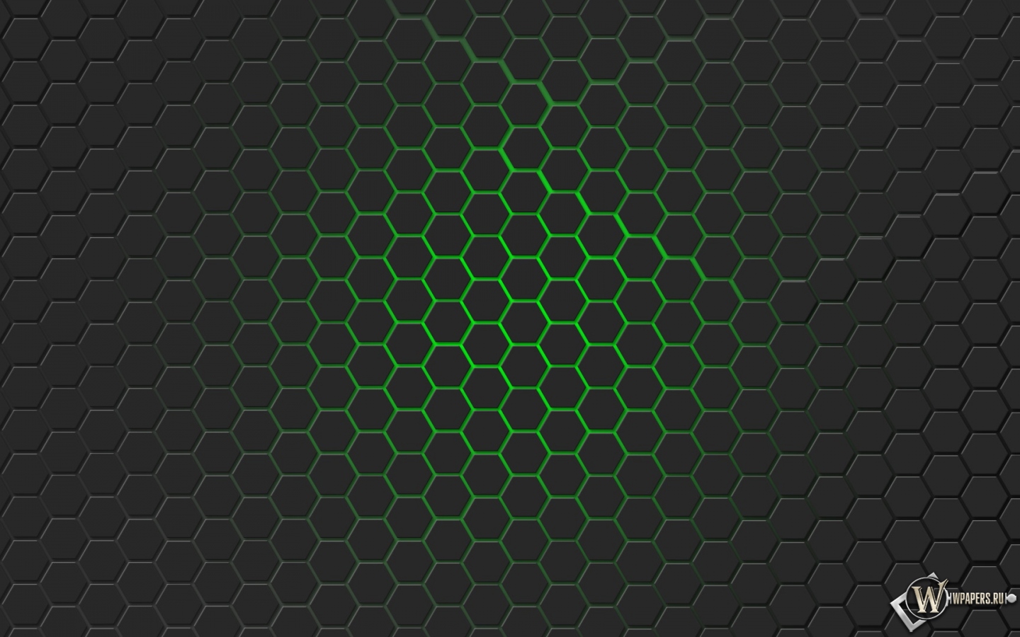 Зелёная гексагональная решётка 1440x900