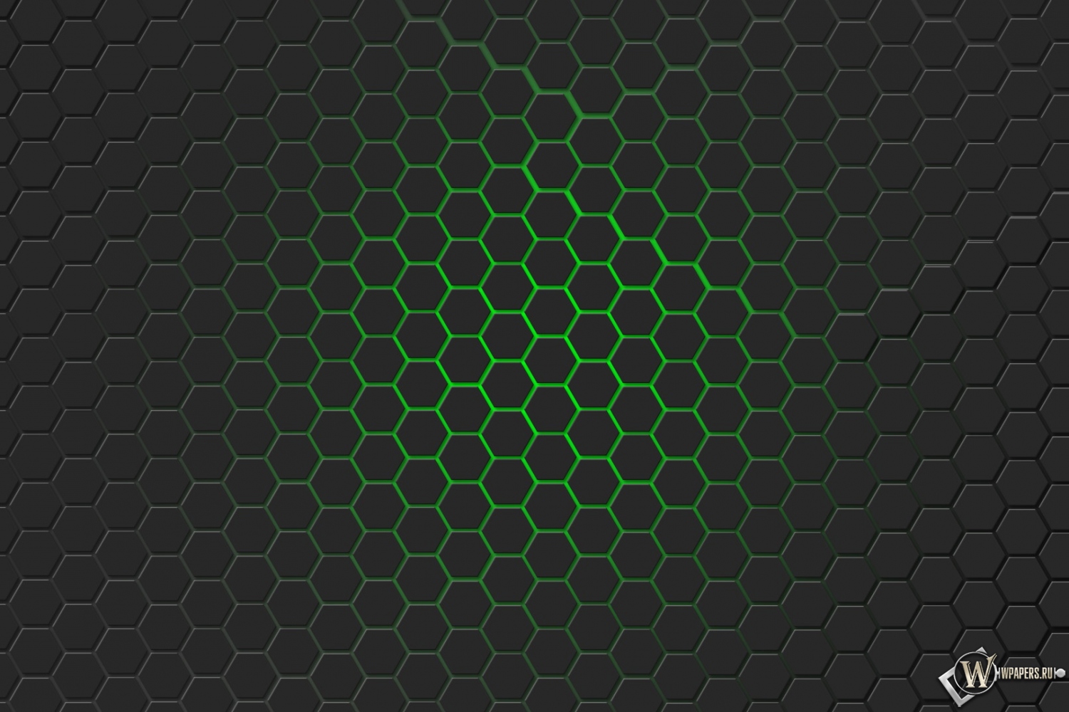 Зелёная гексагональная решётка 1500x1000
