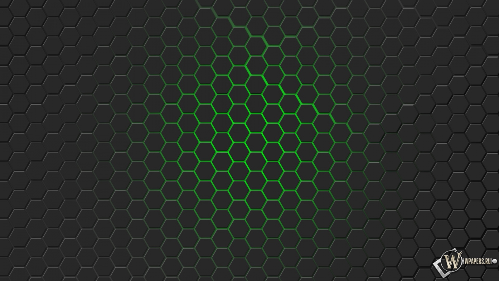 Зелёная гексагональная решётка 1600x900