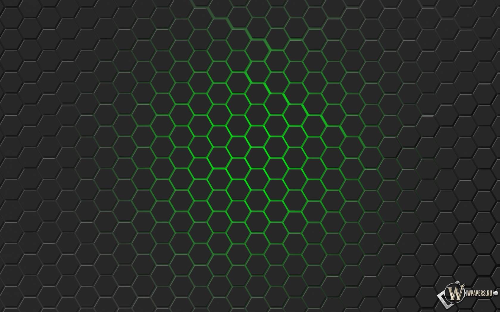 Зелёная гексагональная решётка 1680x1050
