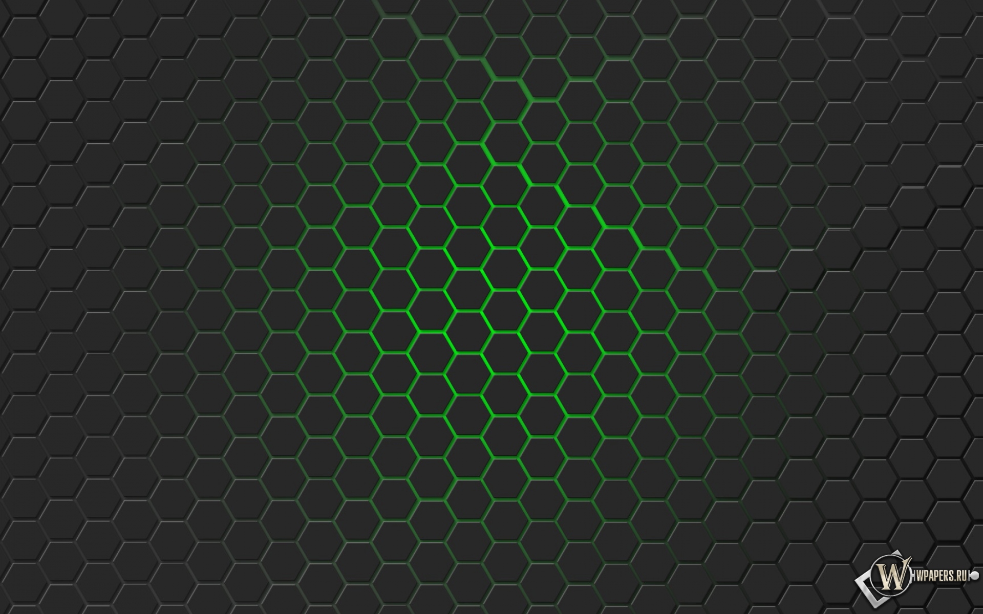 Зелёная гексагональная решётка 1920x1200