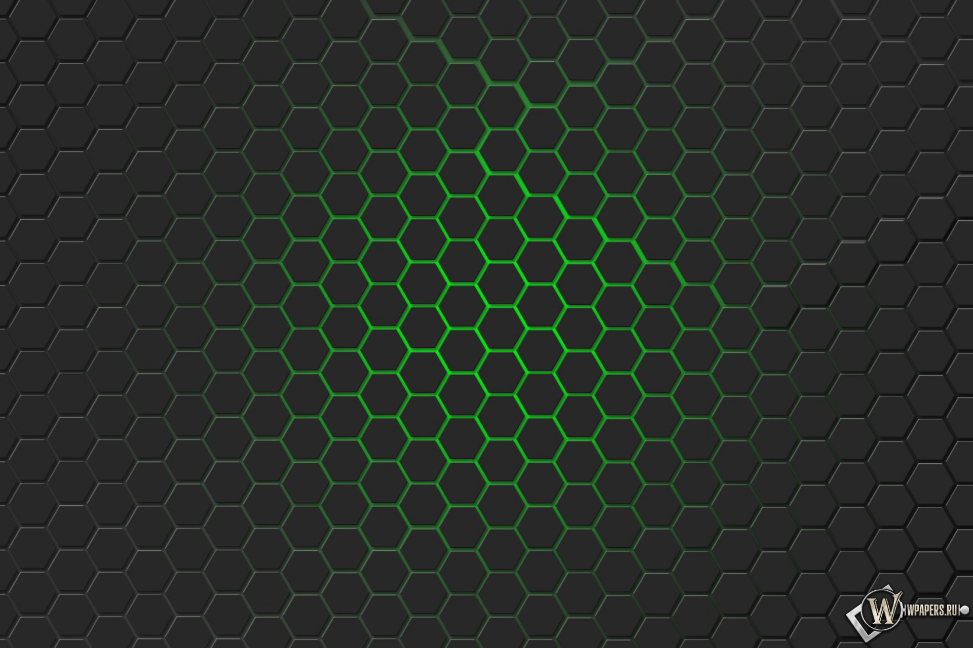 Зелёная гексагональная решётка 1920x1280