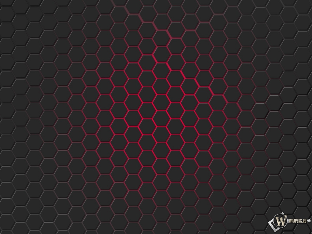 Красная гексагональная решётка 1024x768