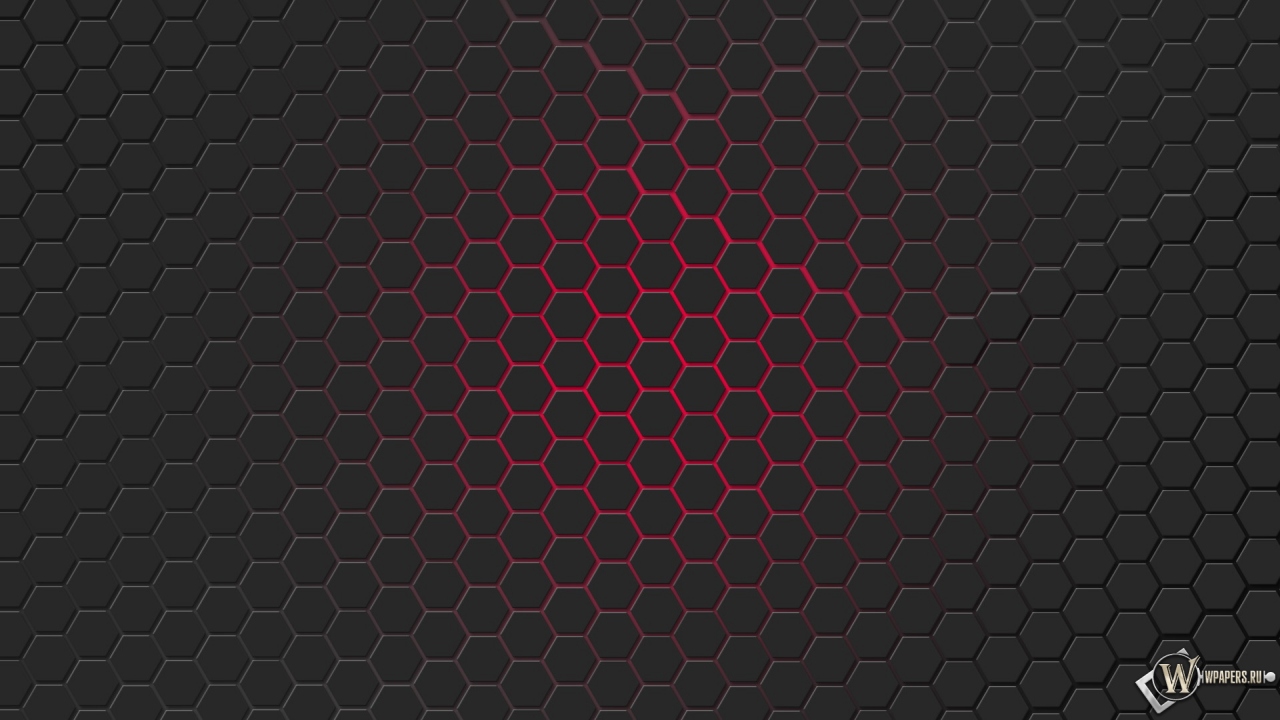 Красная гексагональная решётка 1280x720