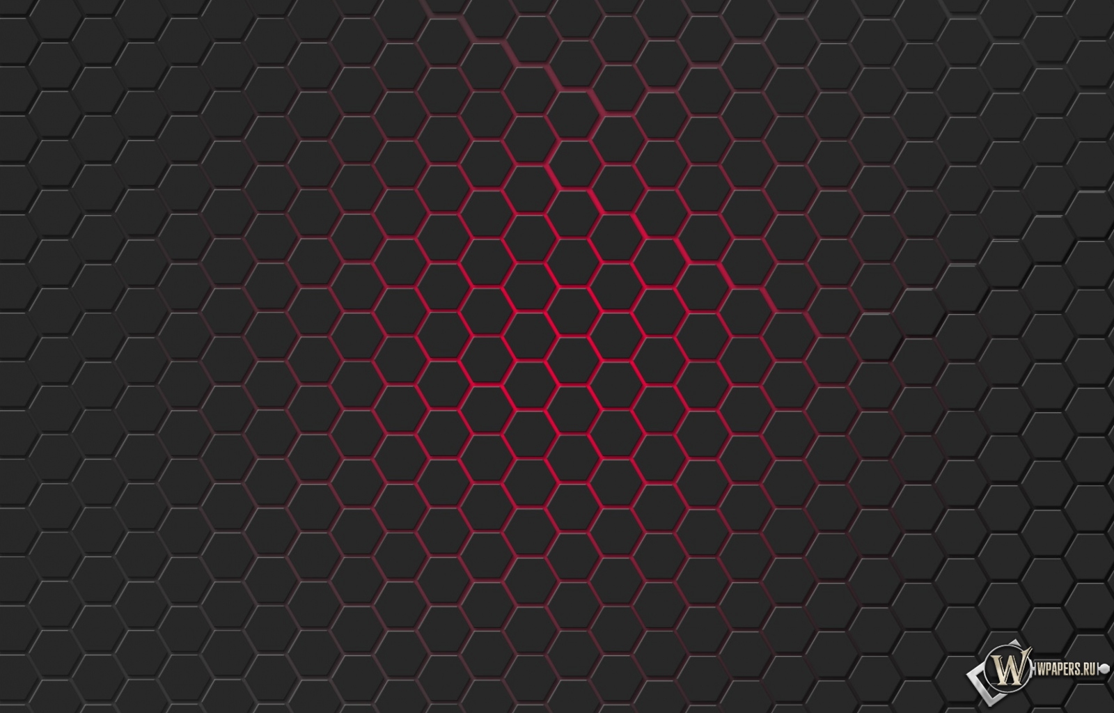 Красная гексагональная решётка 1600x1024