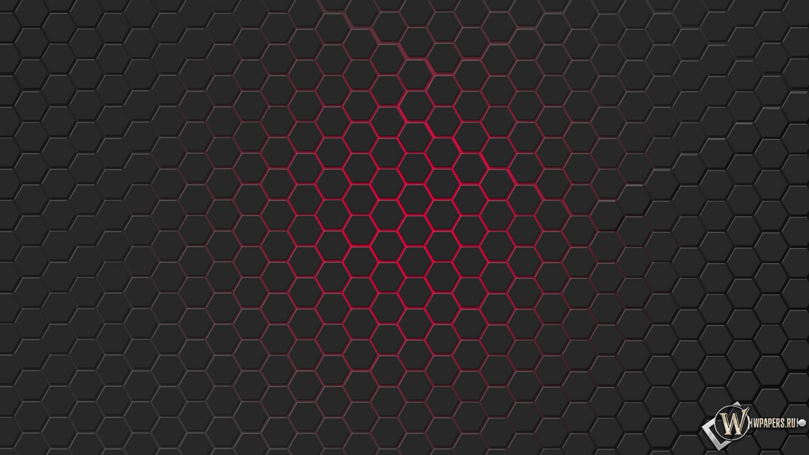 Красная гексагональная решётка 1600x900