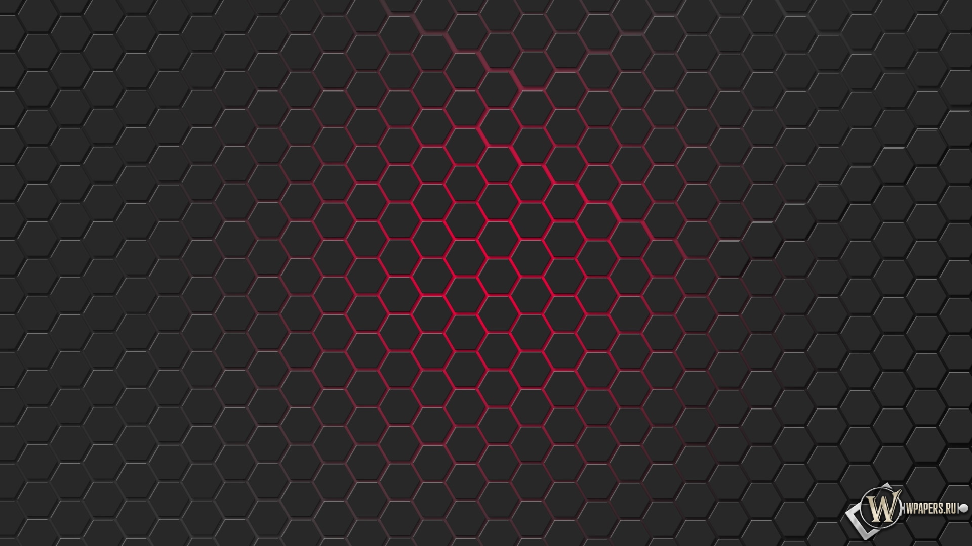 Красная гексагональная решётка 1920x1080