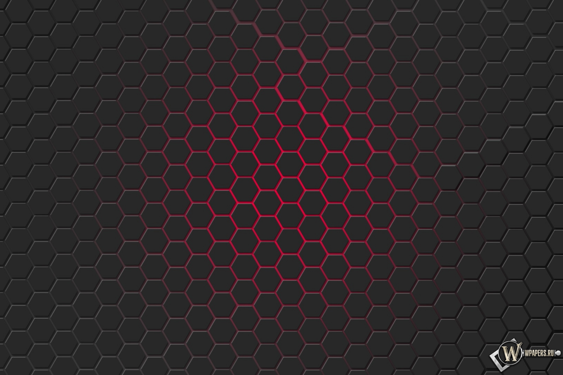 Красная гексагональная решётка 1920x1280