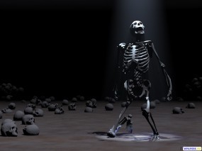 Обои Скелет: Свет, Темница, Скелет, 3D Графика