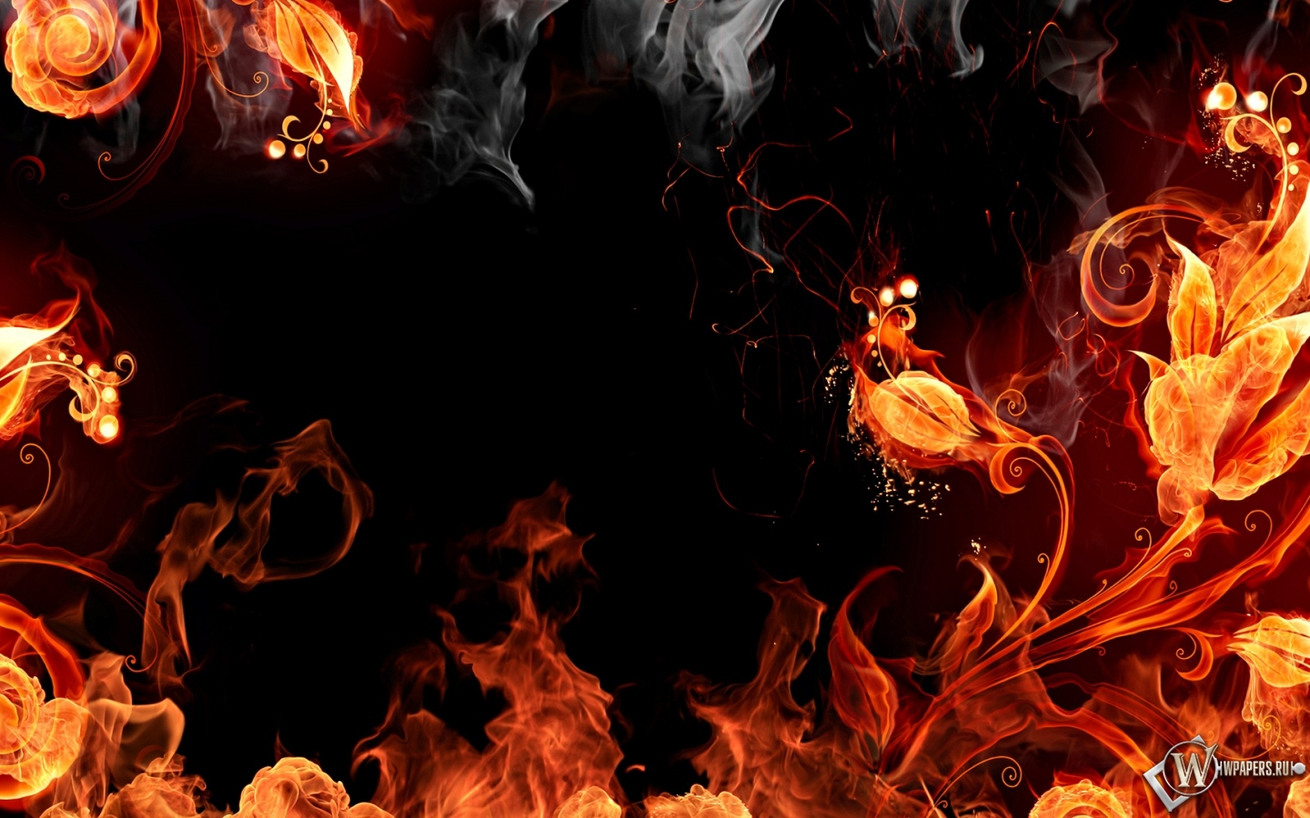 Огненые цветы 1440x900