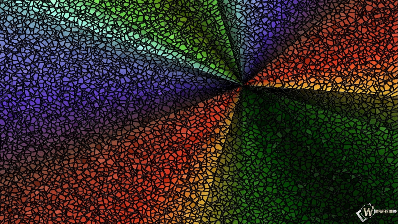 Разноцветная мозаика 1366x768