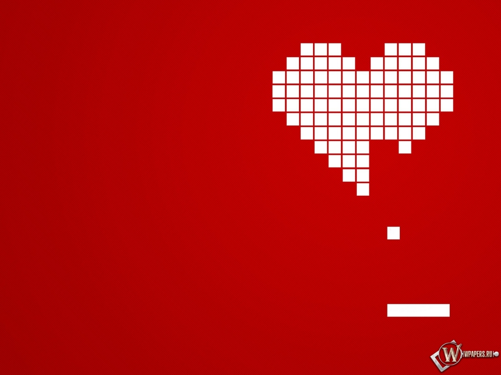 Сердце из кубиков 1024x768