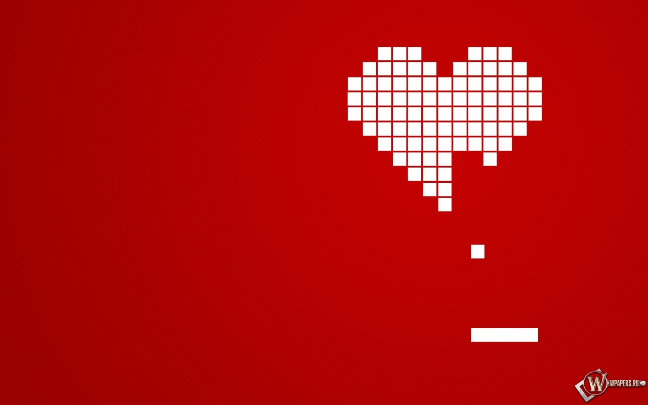 Сердце из кубиков 1280x800