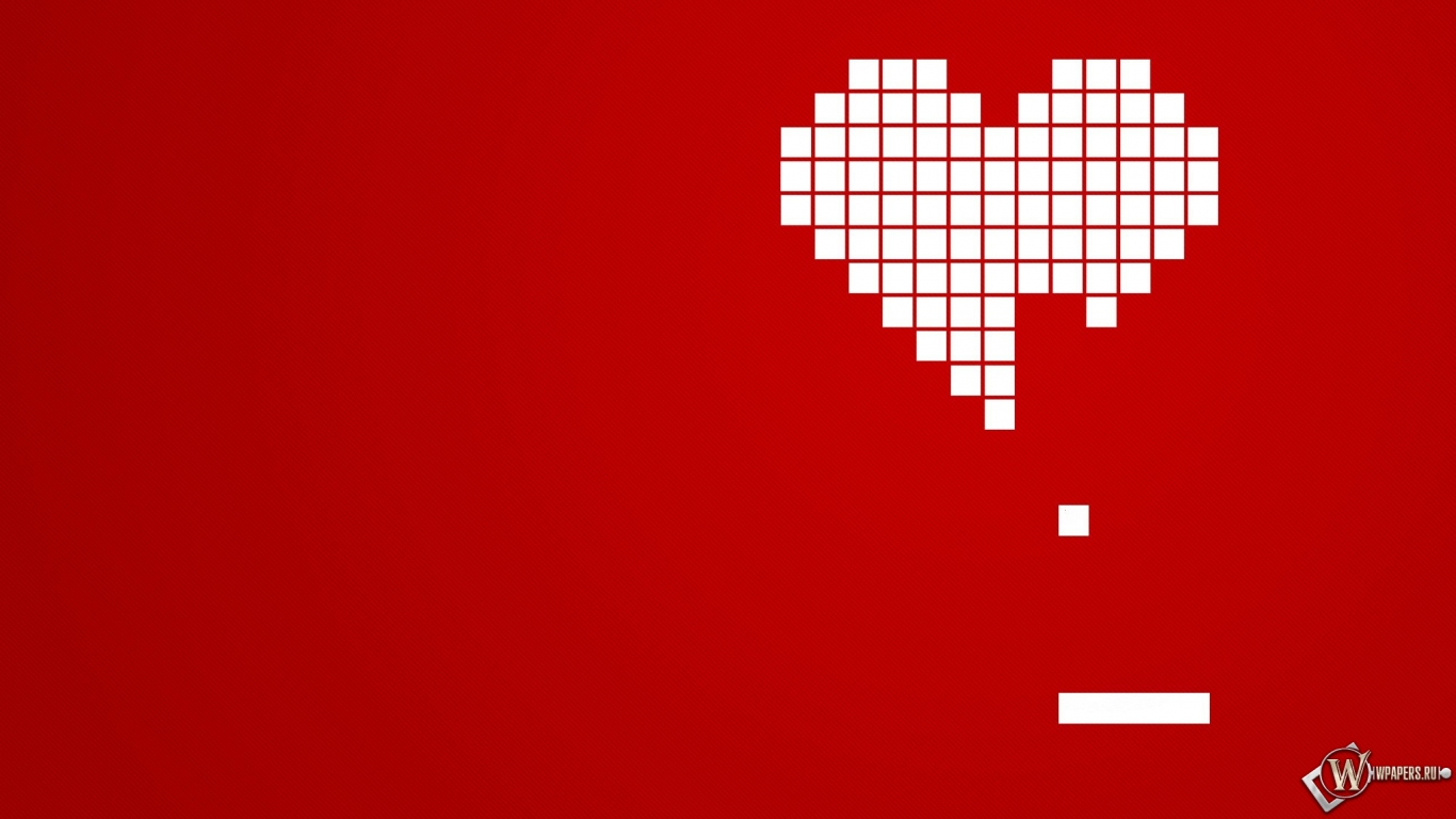 Сердце из кубиков 1366x768