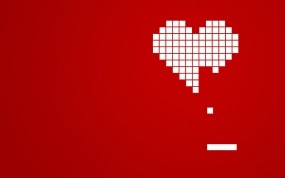 Обои Сердце из кубиков: Сердце, Кубики, Красный, Абстракции