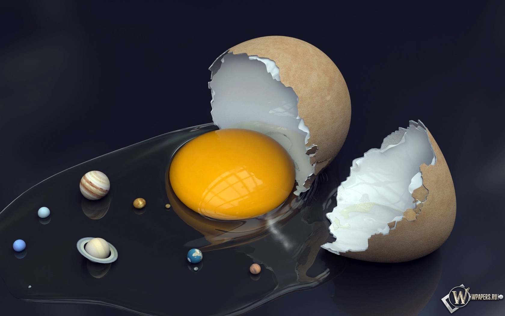 Солнечная система в яйце 1680x1050