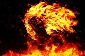 Обои Firegirl: Огонь, Девушка, Рендеринг