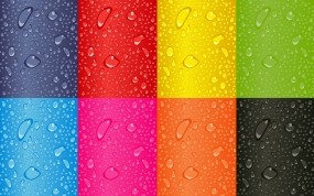 Обои Радужные цвета: Вода, Капли, Цвет, Радуга, Рендеринг