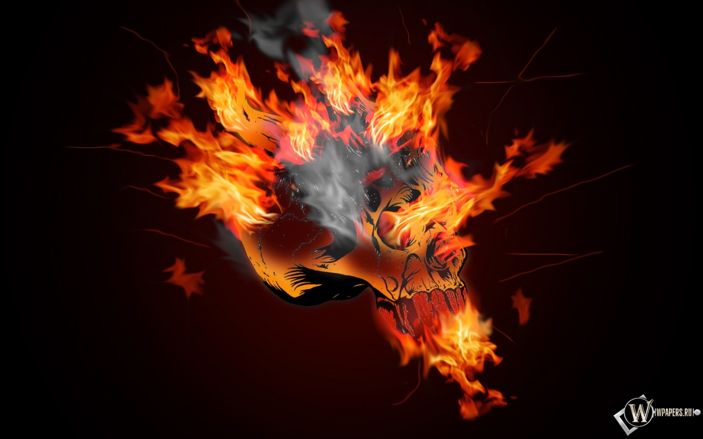 Огненный череп 1440x900