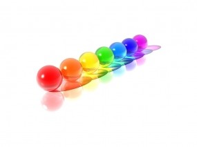 Обои Разноцветные шарики: Минимализм, Шарики, Радуга, Рендеринг