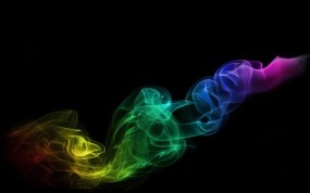 Обои Разноцветный дым: Дым, Чёрный, Цвет, Рендеринг