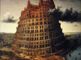 Обои Вавилонская башня: Облака, Тучи, Башня, Рендеринг