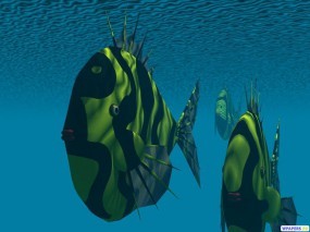 Обои 3D Рыбки: Рыбки, Под водой, Рендеринг