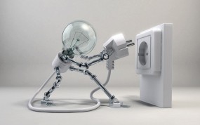 Обои Включайся!: Белый, Робот, Лампочка, Рендеринг