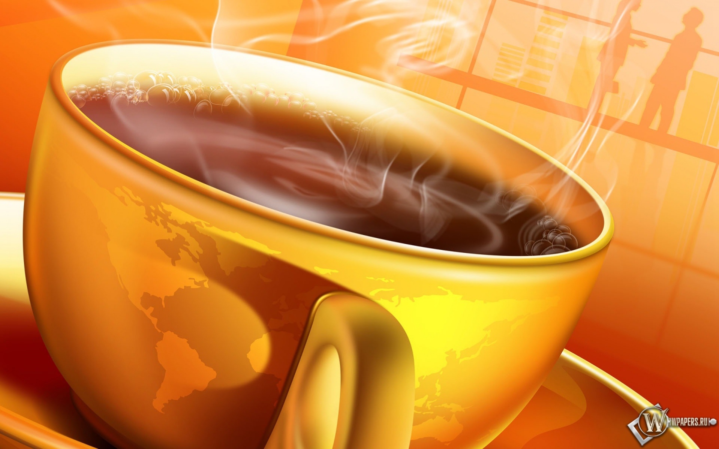 Чашка горячего кофе 1440x900