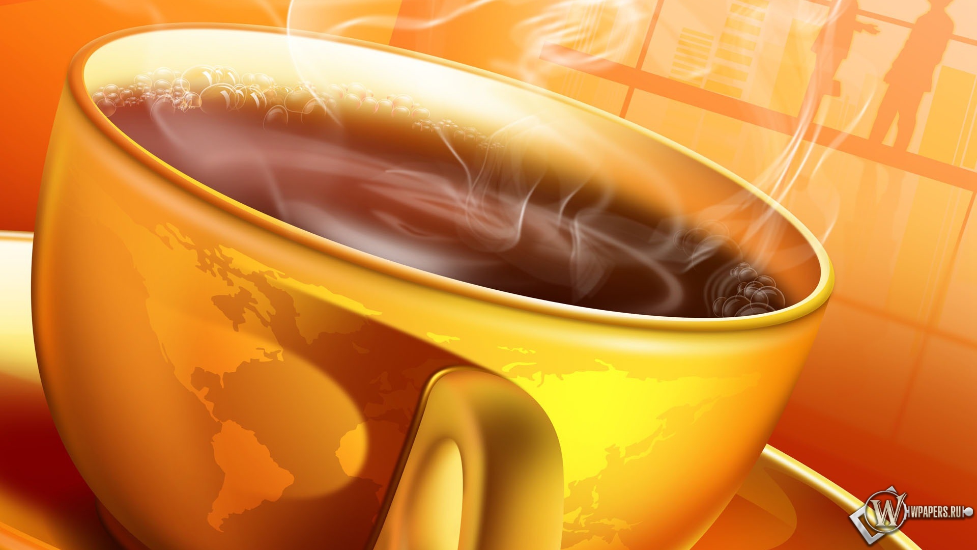 Чашка горячего кофе 1920x1080