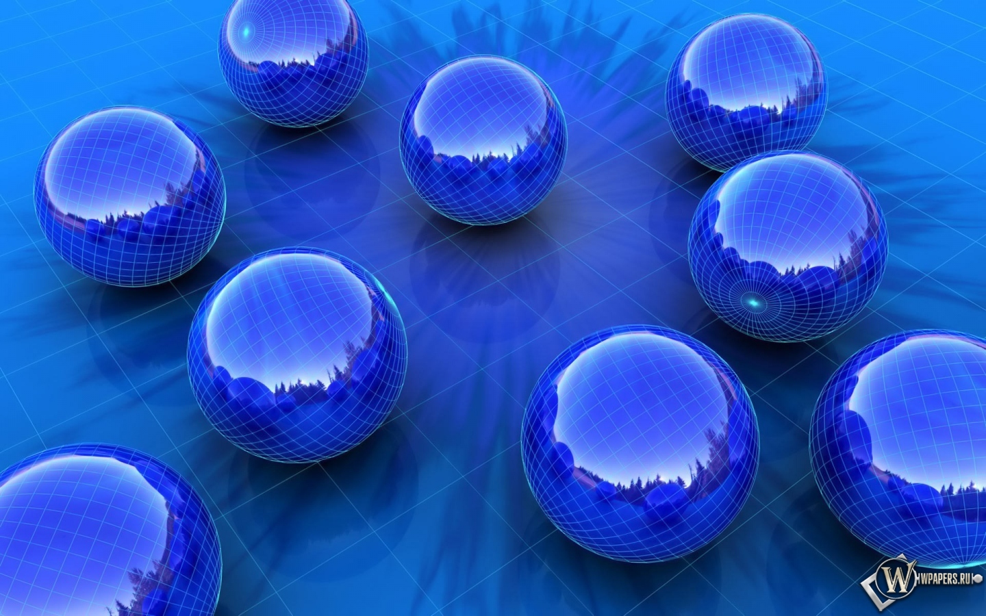 Голубые шарики 1440x900