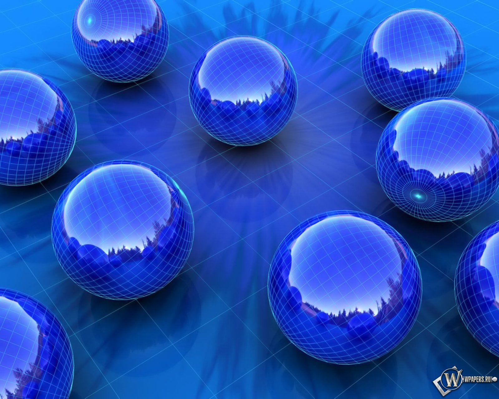 Голубые шарики 1600x1280