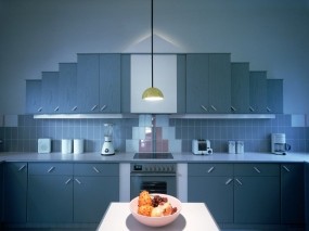 Обои Синяя кухня: Квартира, Кухня, Дизайн, интерьер, Разное
