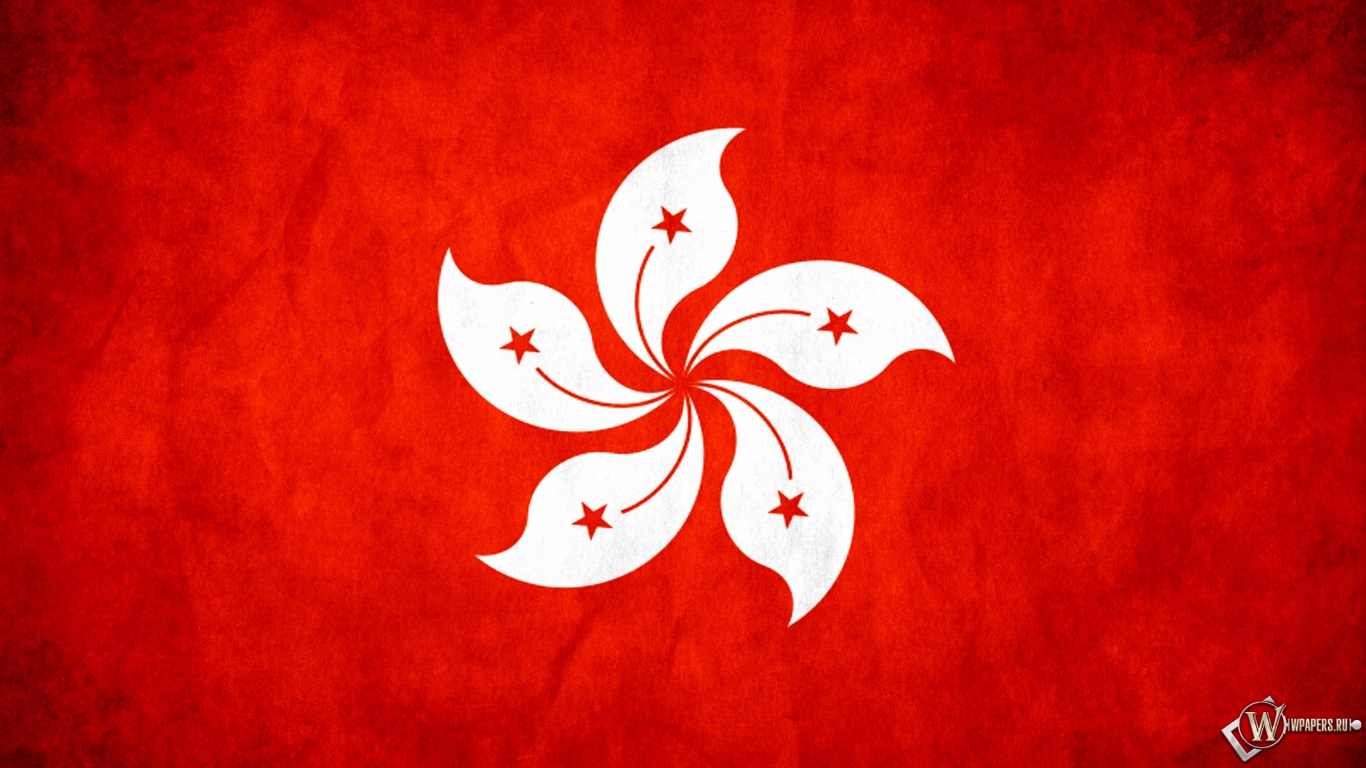 Флаг Гонконга 1366x768