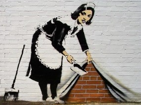 Обои Граффити Бэнкси: Девушка, Граффити, banksy, Разное