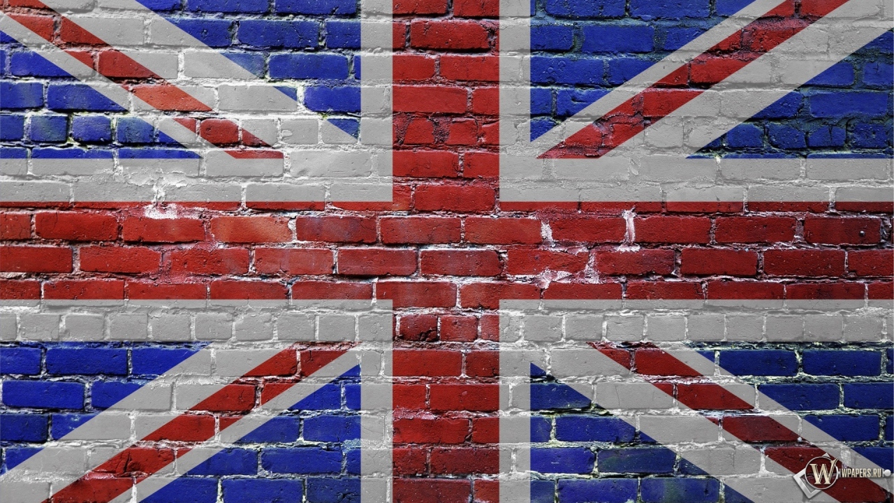 Флаг Великобритании на стене 1280x720