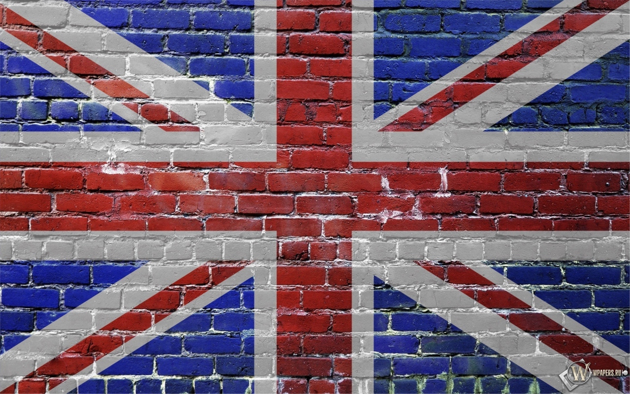 Флаг Великобритании на стене 1280x800